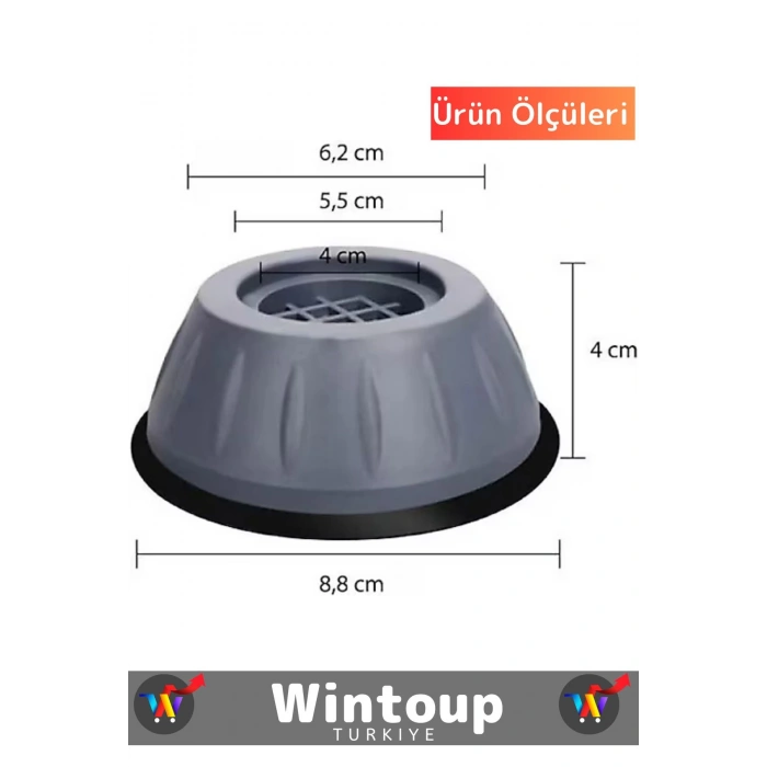 Özel Üretim Çamaşır Makinesi Titreşim Önleyici Mobilya Sabitleyici Kaydırmaz Ayak 4lü Set