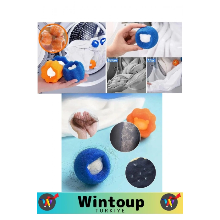 Özel Üretim Çamaşır Makinesi Tüy/Toz/Kıl Toplama Topu Temizlenebilir&Tekrar Kullanılabilir 5li