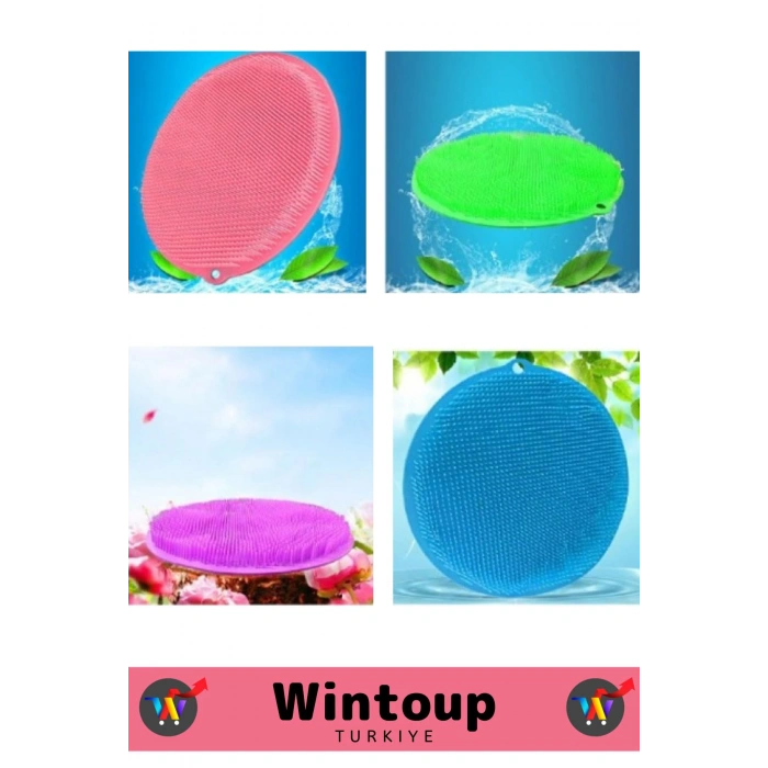 Özel Üretim Dayanıklı Esnek Masaj Etkili Sabitlenebilir Vantuzlu Yuvarlak Sırt Ayak Banyo Kese Matı