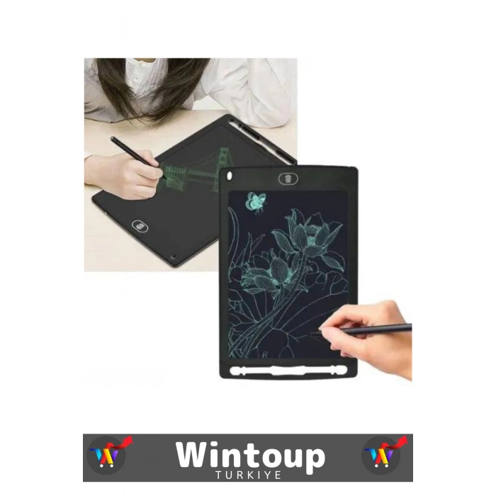 Özel Üretim Dijital Kalemli Çocuk Eğitim Tableti Grafik Ders Not Ödev Resim LCD Writing Tablet Siyah