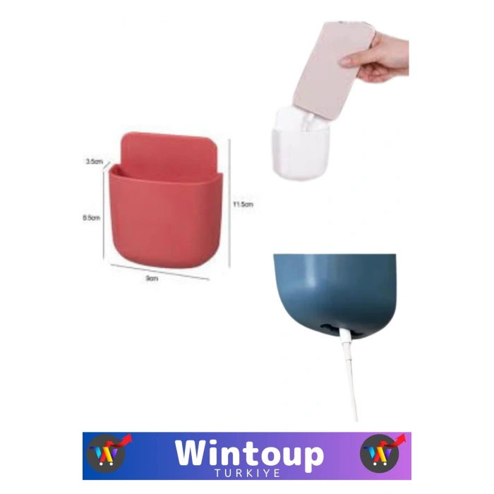 Özel Üretim Duvara Monte Edilebilen Yapışkanlı Güçlü Tasarım Telefon Şarj İstasyonu 3 Adet