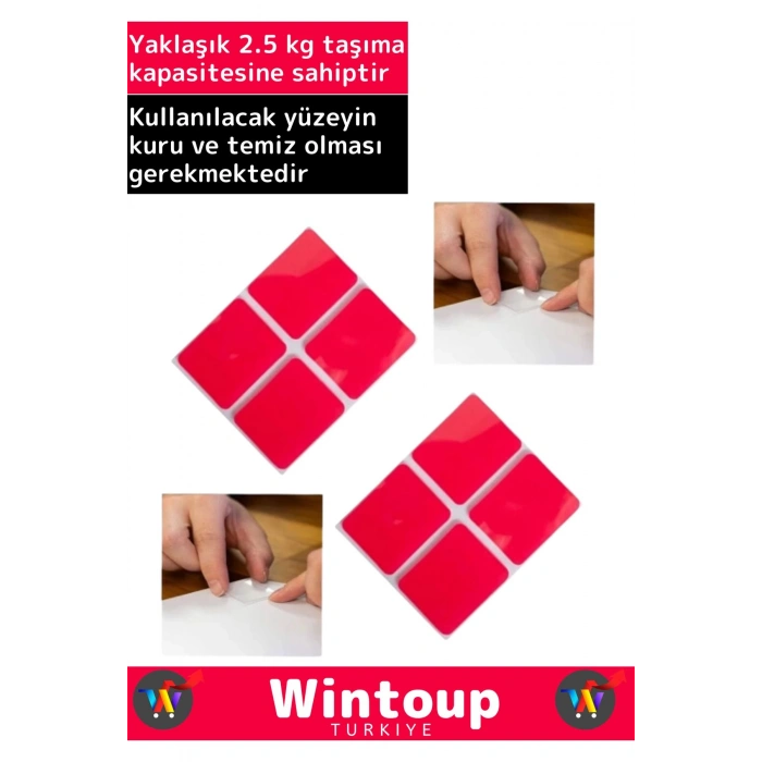 Özel Üretim Ekstra Güçlü Akrilik Çift Taraflı Hazır Kesilmiş 25x30 Mm Montaj Bandı 12li