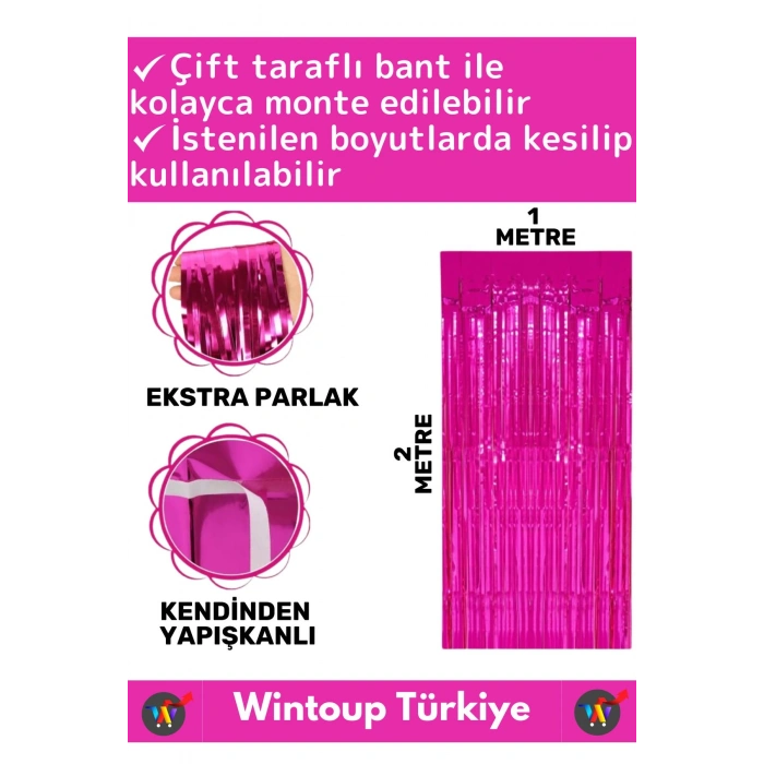 Özel Üretim Ekstra Parlak Saçaklı Doğum Günü Düğün Kına Parti Fotoğraf Çekimi Arka Fon Perde 1X2 Mtr