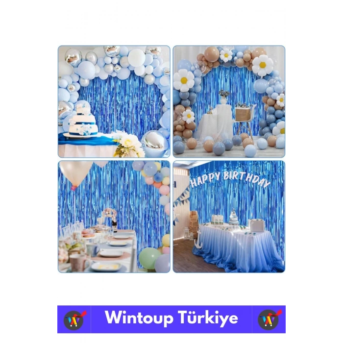 Özel Üretim Ekstra Parlak Saçaklı Doğum Günü Düğün Kına Parti Fotoğraf Çekimi Arka Fon Perde 1X2 Mtr