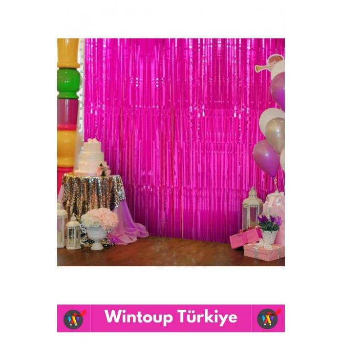 Özel Üretim Ekstra Parlak Saçaklı Doğum Günü Düğün Kına Parti Fotoğraf Çekimi Arka Fon Perde 1X2 Mtr