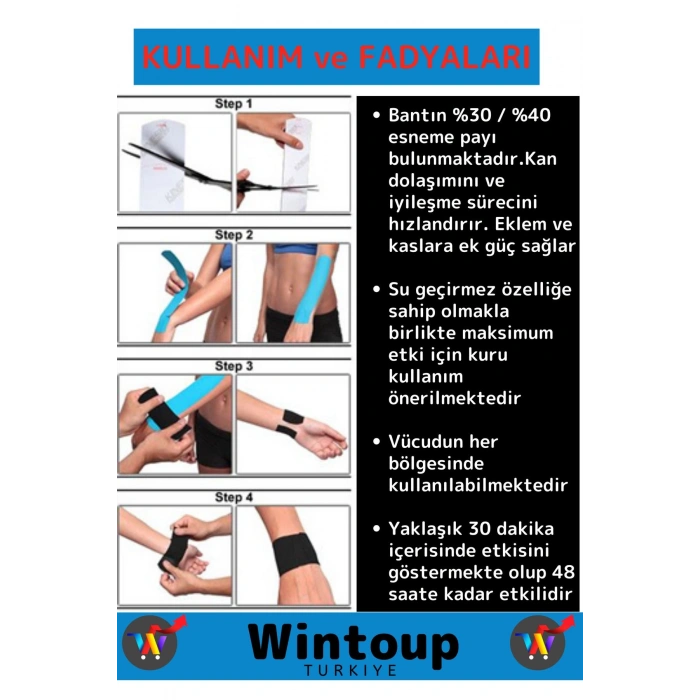 Özel Üretim Hızlı Etkili Azaltıcı Yorgunluk Giderici Isı Ağrı Bantı 5Cmx5M Mavi