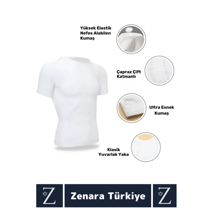 Özel Üretim Jinekomasti Dik Duruş Göğüs Göbek Toparlayan Sıkılaştıran Ultra Esnek Erkek Fanila Korse