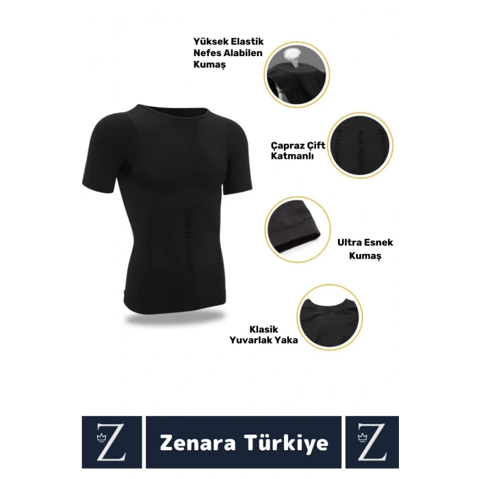 Özel Üretim Jinekomasti Dik Duruş Göğüs Göbek Toparlayan Sıkılaştıran Ultra Esnek Erkek Fanila Korse