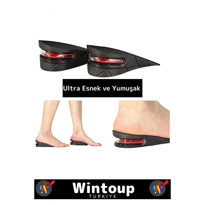 Özel Üretim Ortopedik Ultra Rahat Tasarım 5 Cm Boy Uzatan Ayakkabı Topuk Kaymaz Tabanlık 4 Çift