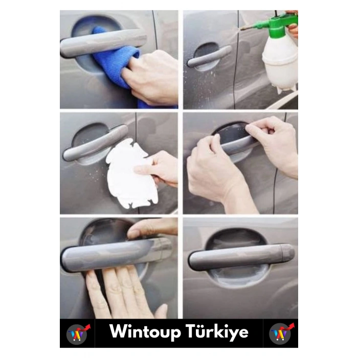 Özel Üretim Otomobil Kapı Yuvası Kapı Kolu Çizilme Aşınma Darbe Koruyucu Film 4lü Set