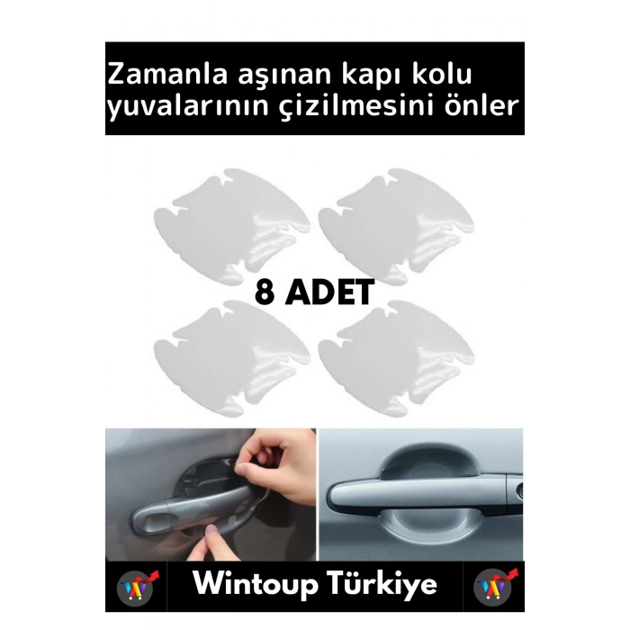 Özel Üretim Otomobil Kapı Yuvası Kapı Kolu Çizilme Aşınma Darbe Koruyucu Film 8li Set