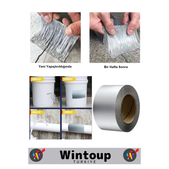 Özel Üretim Su Geçirmez Isıya Dayanıklı Alüminyum Ultra Güçlü Tamir Bandı Çamur Bant 2 Adet