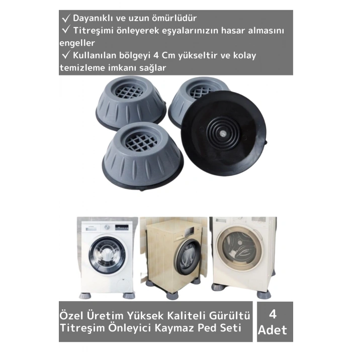 Özel Üretim Titreşim Önleyici Kaydırma Çamaşır Makinesi Mobilya Sabitleyici Ayak 4lü Set