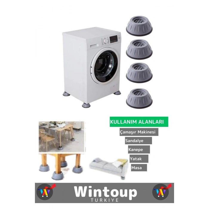 Özel Üretim Titreşim Önleyici Kaydırma Çamaşır Makinesi Mobilya Sabitleyici Ayak 4lü Set