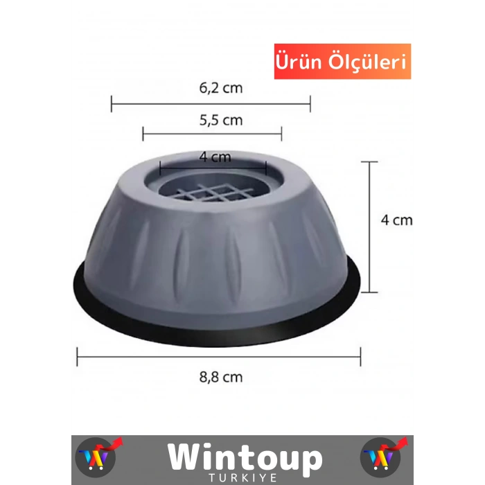 Özel Üretim Titreşim Önleyici Kaydırma Çamaşır Makinesi Mobilya Sabitleyici Ayak 8li Set
