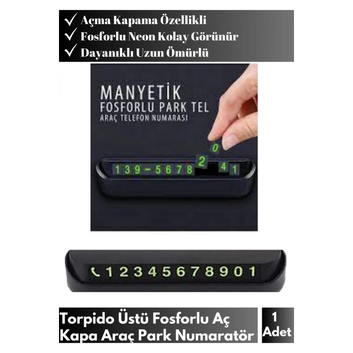 Özel Üretim Tüm Araç Modelleriyle Uyumlu Ayarlanabilir Fosforlu Neon Araç Numaratör Park Tel