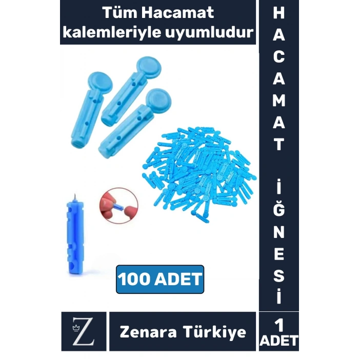 Özel Üretim Tüm Kalemlerle Tam Uyumlu Şeker Parmak Delme Hacamat Kalem İğnesi 100 Adet