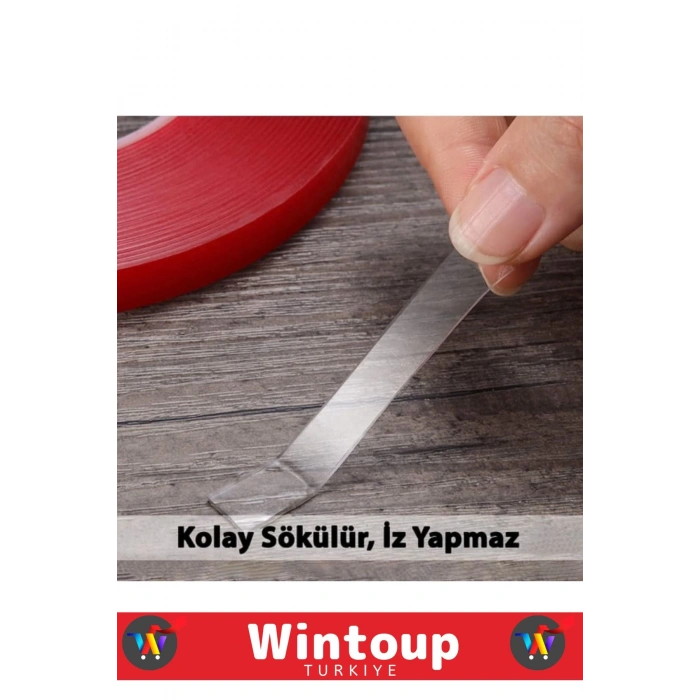 Özel Üretim Ultra Güçlü Çok Amaçlı Tamir Cam Dış Mekan Montaj 1,5mt Çift Taraflı Şeffaf Bant 10 Adet