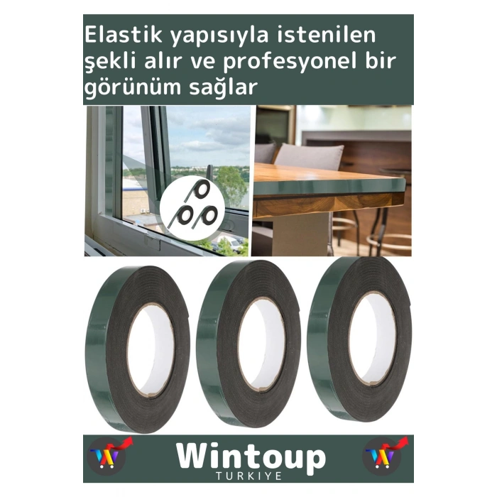 Özel Üretim Ultra Güçlü İz Bırakmaz Elastik Yapılı Çift Taraflı 10mm-10 Metre Akrilik Köpük Bant