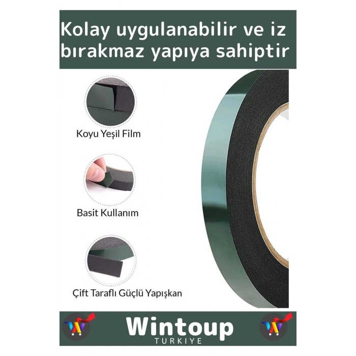 Özel Üretim Ultra Güçlü İz Bırakmaz Elastik Yapılı Çift Taraflı 10mm-10Metre Akrilik Köpük Bant 2 Ad