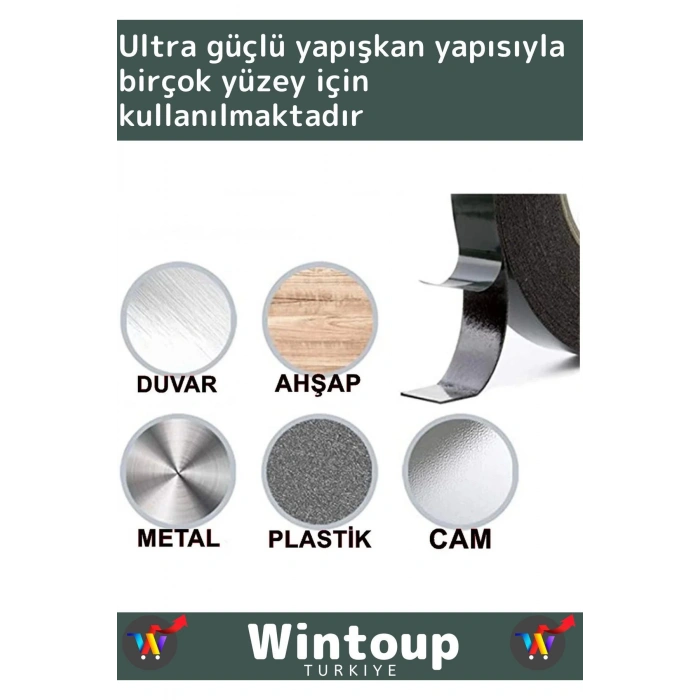 Özel Üretim Ultra Güçlü İz Bırakmaz Elastik Yapılı Çift Taraflı 10mm-10Metre Akrilik Köpük Bant 5 Ad