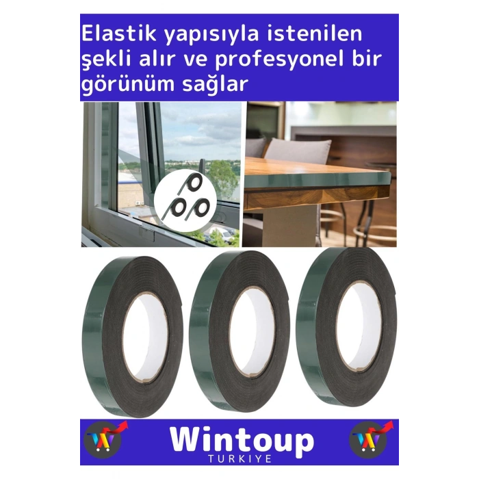 Özel Üretim Ultra Güçlü İz Bırakmaz Elastik Yapılı Çift Taraflı 36mm-10Metre Akrilik Köpük Bant 2 Ad