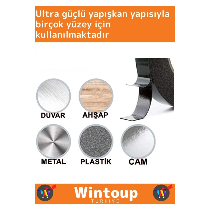 Özel Üretim Ultra Güçlü İz Bırakmaz Elastik Yapılı Çift Taraflı 48mm-10Metre Akrilik Köpük Bant 3 Ad