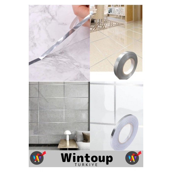 Özel Üretim Uzun Ömürlü Ekstra Güçlü Su Geçirmez Fayans Arası Şerif Derz Bant 1 Cm X 50 Metre 2 Adet