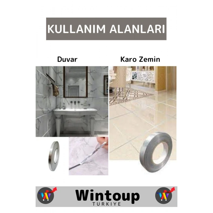 Özel Üretim Uzun Ömürlü Ekstra Güçlü Su Geçirmez Fayans Arası Şerif Derz Bant 1 Cm X 50 Metre 3 Adet