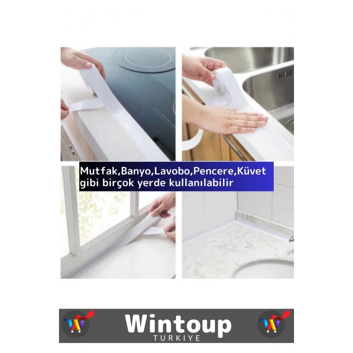 Özel Üretim Uzun Ömürlü Suya&Küfe&Neme Dayanıklı 3.2 Metre Mutfak Lavabo Pencere Kenar Yalıtım Bandı