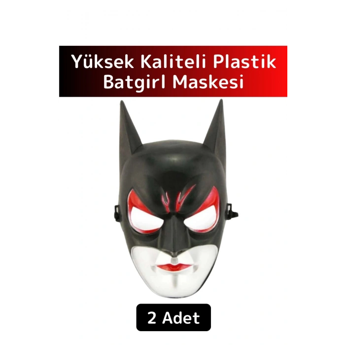 Özel Üretim Yüksek Kaliteli Eğlenceli Parti Kostüm Maskesi 28 X 17 Cm Batgirl Maske 2 Adet