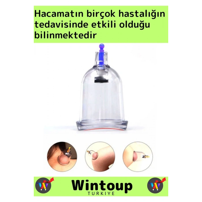 Özel Üretim Yüksek Kaliteli Selülit Çatlak Giderici Vakumlu 6 Numara Hacamat Kupası 10 Adet