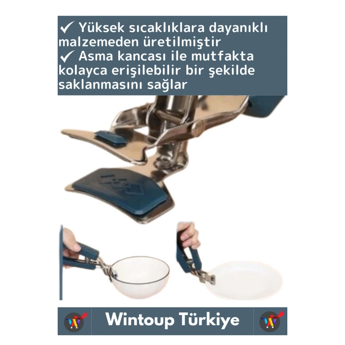 Özel Yüksek Isıya Dayanıklı Asma Kancalı Yanma Önleyici Sıcak Tabak Tepsi Tencere Taşıma Kelepçesi