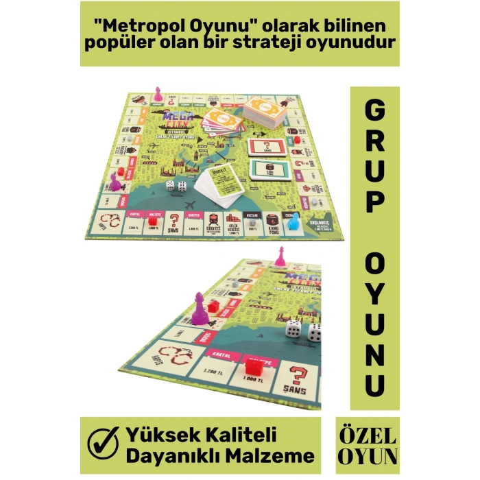 Özel Yüksek Kaliteli Mega City İstanbul Metropol Eğitici Öğretici Grup Aile Emlak Ticaret Oyunu