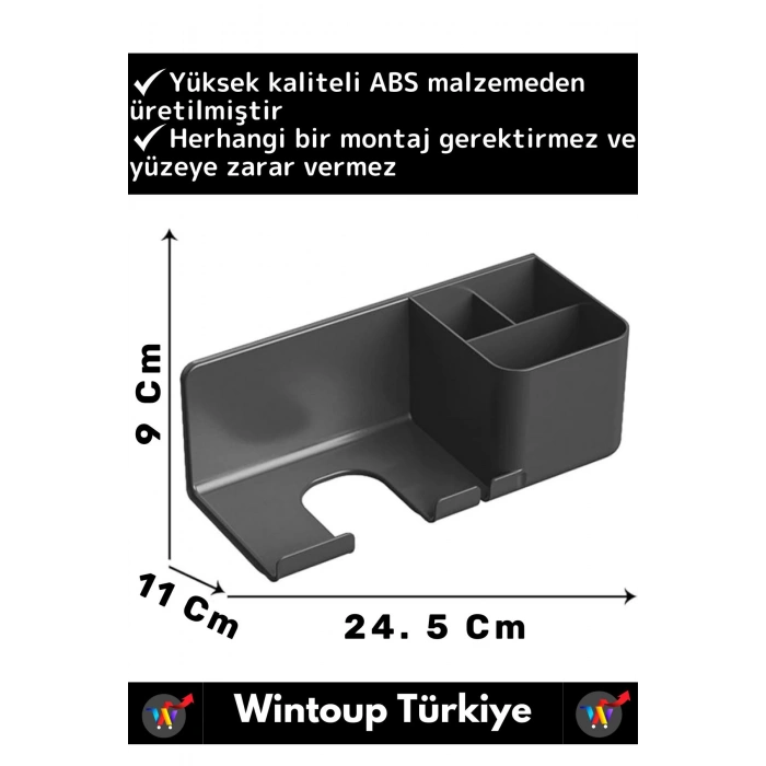Özel Yüksek Kaliteli Montaj Gerektirmez Yapışkanlı Banyo Yatak Odası Kuaför Fön Makinesi Organizer