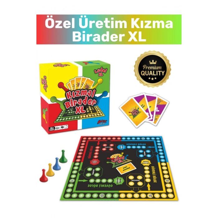 Özel Yüksek Kaliteli Yılbaşı Eğitici Zeka Geliştirici Strateji Oyunu 2-4 Kişilik XL Kızma Birader