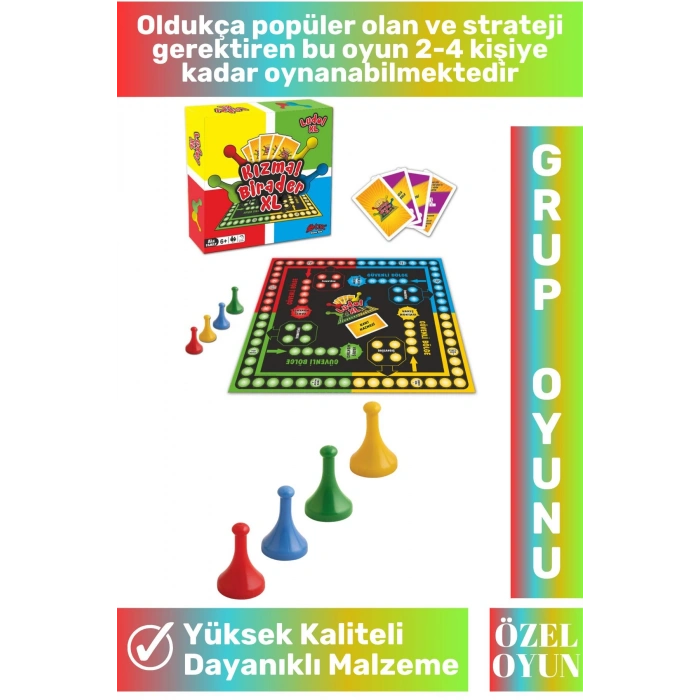 Özel Yüksek Kaliteli Yılbaşı Eğitici Zeka Geliştirici Strateji Oyunu 2-4 Kişilik XL Kızma Birader