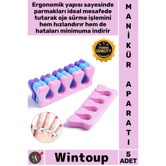 #ManikürAparatı Yumuşak Esnek Profesyonel Bakım Parmak Ayırıcı Sünger Manikür Pedikür Aparatı 5 Adet