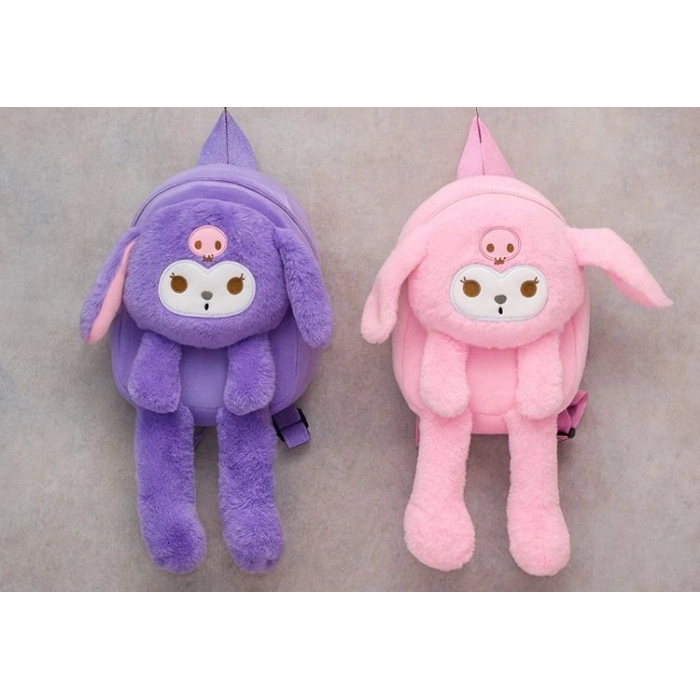 Peluş Işıklı Oynar Kulaklı Kuromi Sırt Çantası