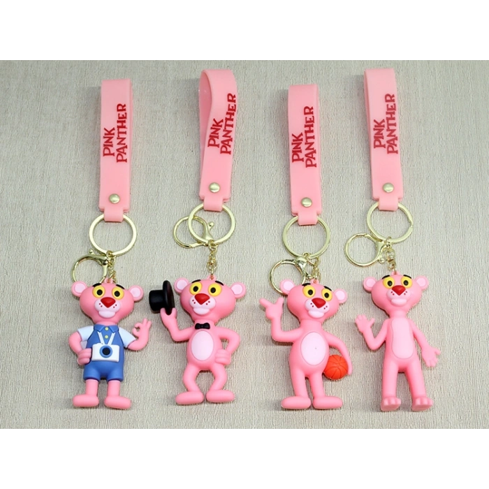 Pembe Panter Silikon Anahtarlık Alk4271