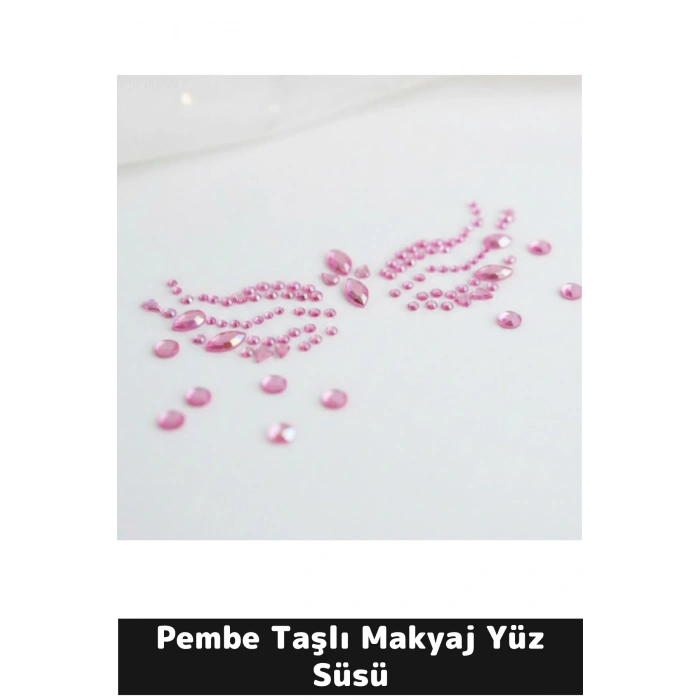 Pembe Taşlı Makyaj Yüz Süsü