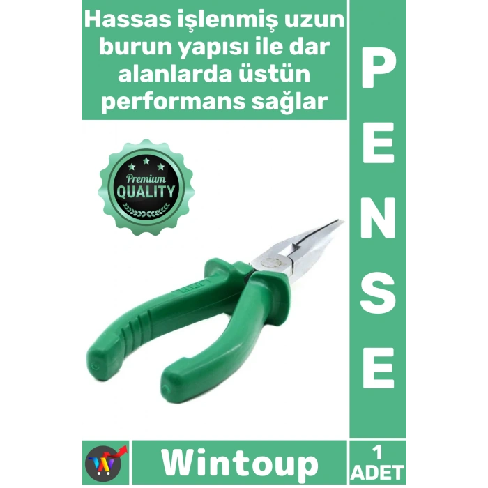 #Pense Ergonomik Profesyonel Dayanıklı Hassas El Aleti 6 İnç Şık Yeşil Saplı Kargaburun Pense 160 Mm