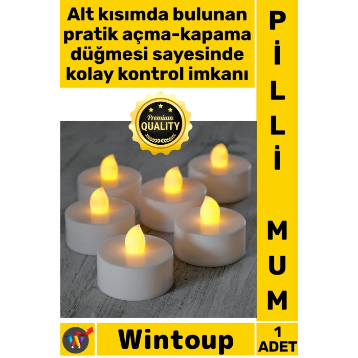 #Mum Dekoratif Led Işıklı Romantik Ambians Masa Süs Plastik Mini Saat Pili Uyumlu Pilli Tealight Mum