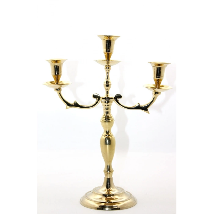 Pirinç 3lü Şamdan Model 2