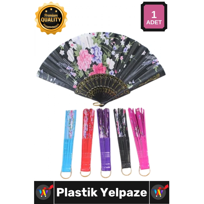 #Yelpaze Renkli Çiçekli Tasarım Estetik Yaz Serinleme Hediye Katlanabilir Pratik Şık Plastik Yelpaze