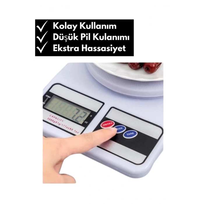 Portable Scale 10kg Kapasiteli Dijital Hassas Terazi Otomatik Kapanma Özellikli Tartı