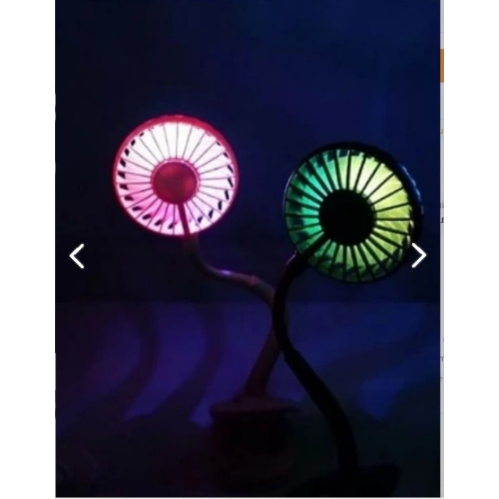 Portatif Işıklı Mini Klipsli Fan