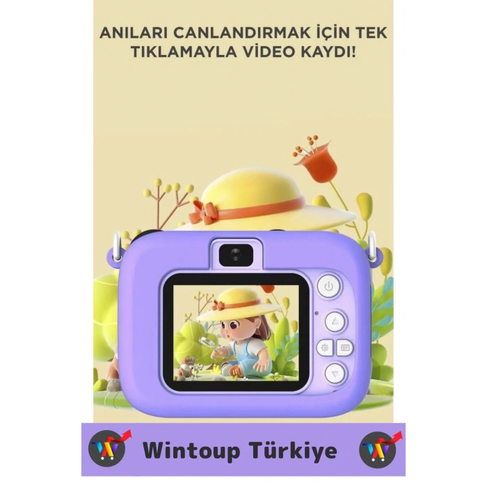 Premium 1080p HD Video Kayıt Ön Arka Çekim Filtre 5 Oyun Mini Çocuk Kamera Dijital Fotoğraf Makinesi