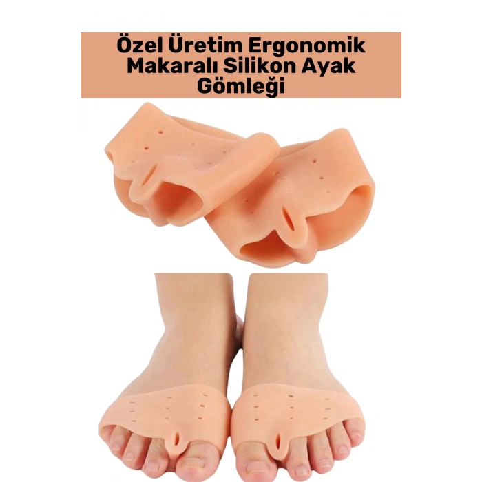 Premium Bunyon Ayak Baş Parmak Kemik Koruyucu Silikon Makaralı Ayak Parmak Ayırıcı Düzeltici 2 Çift