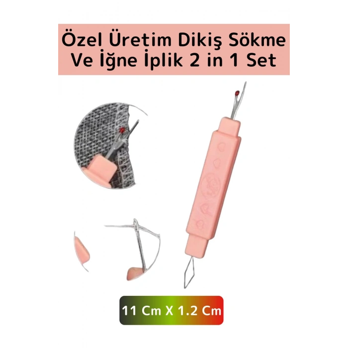 Premium Dayanıklı Ergonomik Hızlı Pratik Çok Fonksiyonlu Dikiş Sökme İğne İplik Aparatı 2 in 1